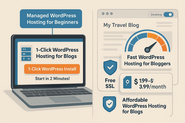 Best WordPress Hosting for Small Blogs in 2025: Fast, Affordable & Reliable Options 2 Best WordPress hosting for blogs dashboard with 1-click install, speed optimization (200ms), and affordable pricing (.99+) for small blogs