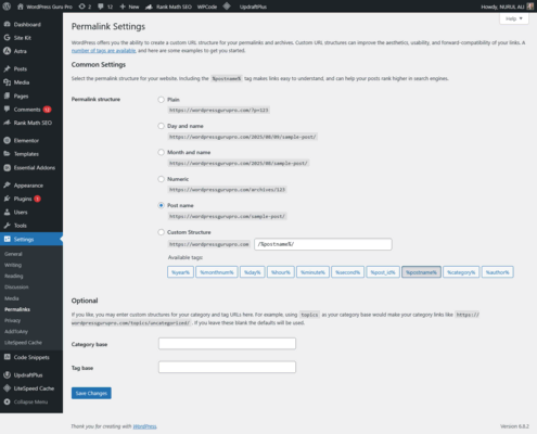 WordPress SEO Settings: The Ultimate Beginner’s Guide 2 Permalink configuration in WordPress SEO settings for better rankings